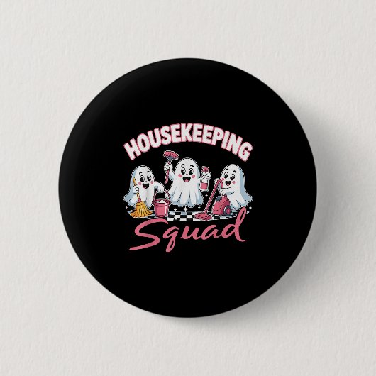 Schoonmaakploeg Team Schoonmaker Milieudienst Ronde Button 5,7 Cm (Voorkant)