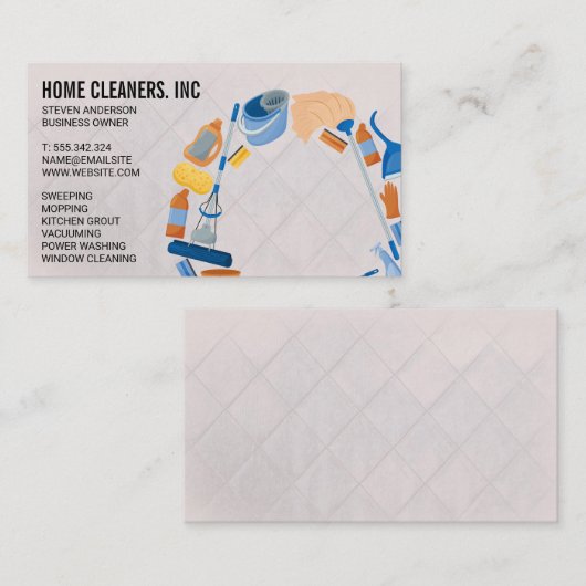Schoonmaakproducten en -diensten  visitekaartje (Voorkant / Achterkant)