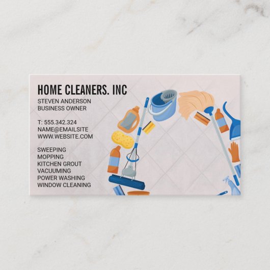 Schoonmaakproducten en -diensten  visitekaartje (Voorkant)