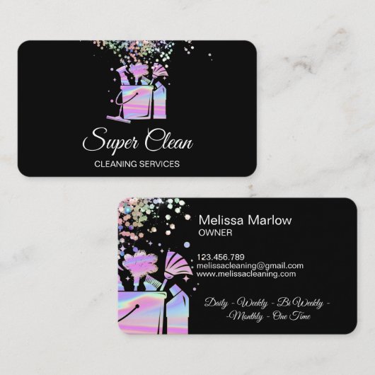 Schoonmaakprogramma voor professioneel gebruik visitekaartje (Voorkant / Achterkant)