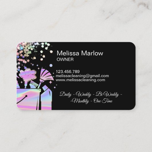Schoonmaakprogramma voor professioneel gebruik visitekaartje (Achterkant)