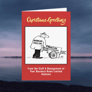 Schoonmaakprogramma voor vensters of kerstkaart vo feestdagen kaart