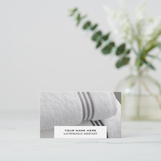 Schoonmaakprogramma's, Laundromat, reinigingsservi Visitekaartje (Staand voorkant)