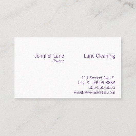 Schoonmaakreinigingsapparaat Visitekaartje (Achterkant)