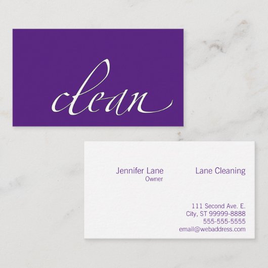 Schoonmaakreinigingsapparaat Visitekaartje (Voorkant / Achterkant)