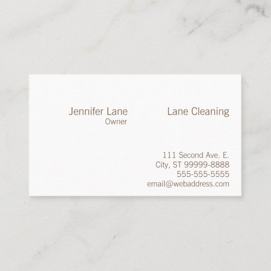 Schoonmaakreinigingsapparaat Visitekaartje (Achterkant)