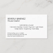 Schoonmaakruimte met Spray Bottle Visitekaartje (Achterkant)