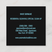 Schoonmaakschoonmaakster schoonheidsanitorial simp vierkante visitekaartje (Achterkant)