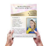 Schoonmaakservice Bedrijf Aangepaste foto Modern R Flyer<br><div class="desc">Schoonmaakservice Bedrijf Aangepaste foto Moderne roze flyer</div>