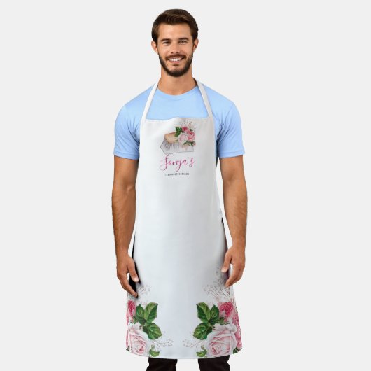 Schoonmaakservice Bloemen Bedrijf Schoonmaakborste Schort (Gedragen)