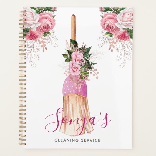 Schoonmaakservice Bloemen Schattigee bezem Planner (Voorkant)