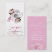 Schoonmaakservice Bloemen Waterverf Wasmachine Visitekaartje (Voorkant / Achterkant)