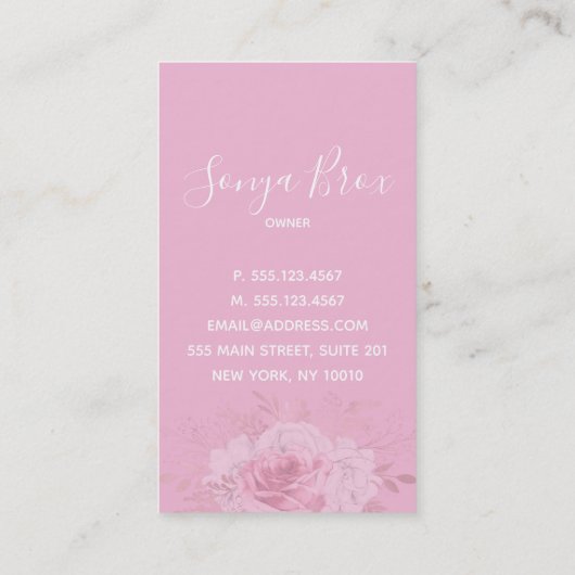 Schoonmaakservice Bloemen Waterverf Wasmachine Visitekaartje (Achterkant)