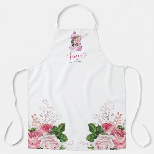 Schoonmaakservice Bloemen Zakelijke schotel zeep Schort (Voorkant)