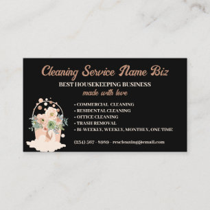 Schoonmaakservice Blush beige Bloemen Janitorial Visitekaartje