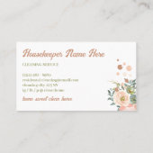 Schoonmaakservice Blush Pink Floral Janitorial Visitekaartje (Achterkant)