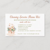 Schoonmaakservice Blush Pink Floral Janitorial Visitekaartje (Voorkant)