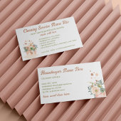 Schoonmaakservice Blush Pink Floral Janitorial Visitekaartje