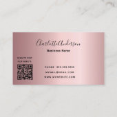 Schoonmaakservice blush roze zilverstof QR Visitekaartje (Achterkant)