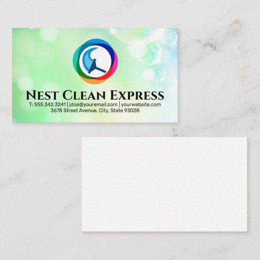 Schoonmaakservice Express | zeepbel Visitekaartje (Voorkant / Achterkant)