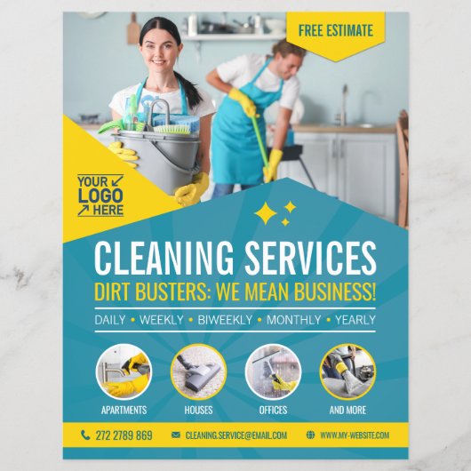 Schoonmaakservice Flyer Sjabloon (Voorkant)