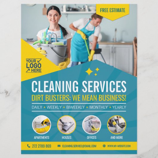 Schoonmaakservice Flyer Sjabloon (Voorkant)
