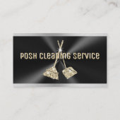 Schoonmaakservice Geborsteld zwart metaal goud + z Visitekaartje (Achterkant)