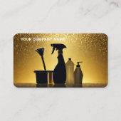 Schoonmaakservice Goud Silhouet met Foto Visitekaartje (Achterkant)