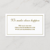 Schoonmaakservice Goud Zilver Metalen Glitter Visitekaartje (Achterkant)