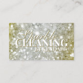 Schoonmaakservice Goud Zilver Metalen Glitter Visitekaartje (Voorkant)