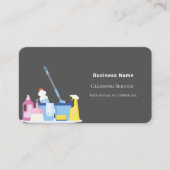 Schoonmaakservice grijze foto QR-code Visitekaartje (Voorkant)