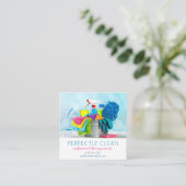 Schoonmaakservice Housecleaningmaterialen Vierkante Visitekaartje (Staand voorkant)