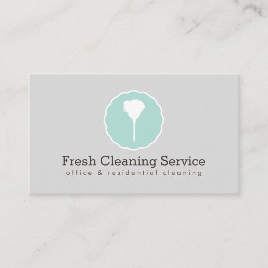 Schoonmaakservice, Housekeeper  stijl grijs Visitekaartje (Voorkant)