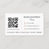 Schoonmaakservice Huis QR Code Roos Goud Wit Visitekaartje (Achterkant)