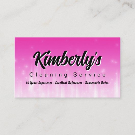 Schoonmaakservice Huishouden Janitor Lady Visitekaartje (Voorkant)