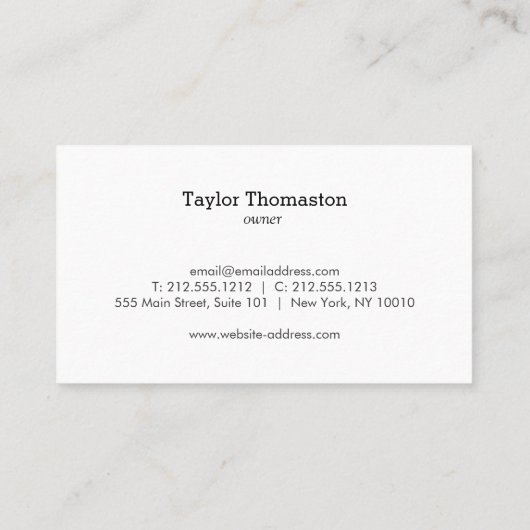 Schoonmaakservice, Huishoudster III Visitekaartje (Achterkant)