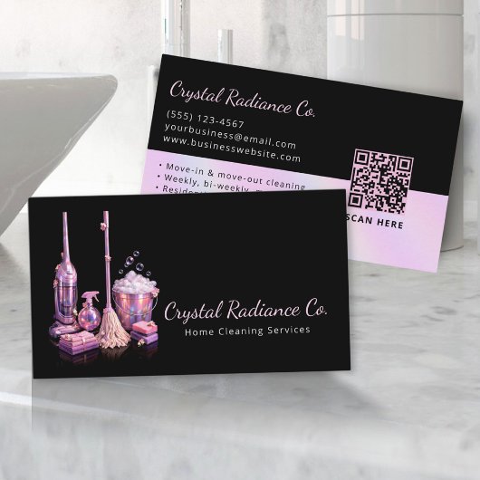 Schoonmaakservice Leveranciers Moderne QR-code Visitekaartje