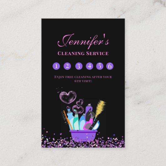 Schoonmaakservice levert Business Loyalty Kaart Visitekaartje (Voorkant)