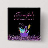 Schoonmaakservice levert Sparkle Business Vierkante Button 5,1 Cm (Voorkant)