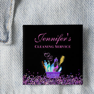 Schoonmaakservice levert Sparkle Business Vierkante Button 5,1 Cm