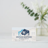 Schoonmaakservice Logo | Huizen Visitekaartje (Staand voorkant)