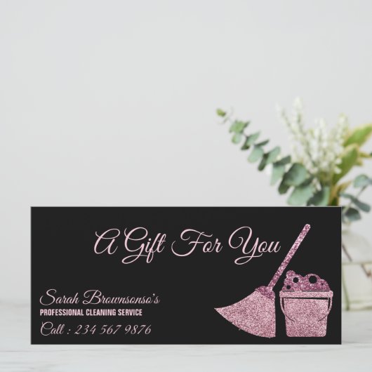 Schoonmaakservice Maid Janitorial Gift Certificate (Staand voorkant)