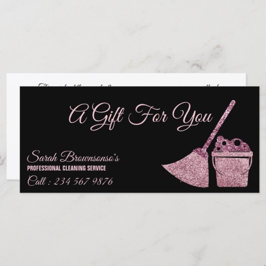 Schoonmaakservice Maid Janitorial Gift Certificate (Voorkant / Achterkant)