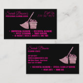 Schoonmaakservice Maid Janitorial zwart mousserend Visitekaartje (Voorkant / Achterkant)