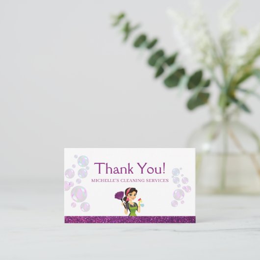 Schoonmaakservice Maid Sparkle Dank u Visitekaartje (Staand voorkant)