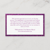 Schoonmaakservice Maid Sparkle Dank u Visitekaartje (Achterkant)