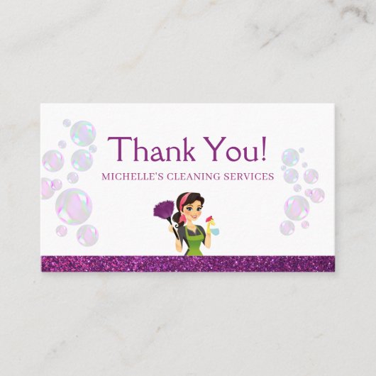 Schoonmaakservice Maid Sparkle Dank u Visitekaartje (Voorkant)