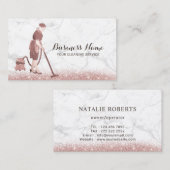 Schoonmaakservice Marmer & Roos Gold Glitter Maid Visitekaartje (Voorkant / Achterkant)