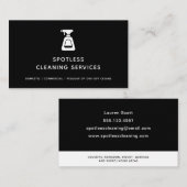 Schoonmaakservice met zwarte spuitfles visitekaartje (Voorkant / Achterkant)