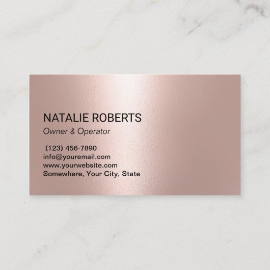 Schoonmaakservice Modern Roos Gold Spray Cleaner Visitekaartje (Achterkant)